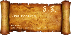 Busa Beatrix névjegykártya